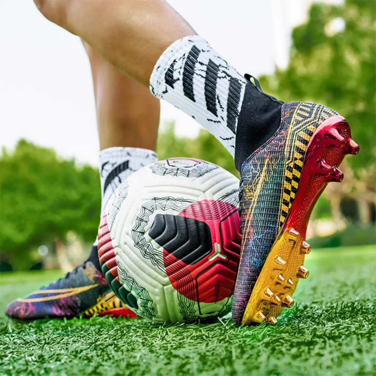 Mens Football Cleats Soccer Shoes: Turf Grip Design for Daily Training Game Day for Mens Womens