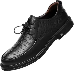 Men’s Genuine Leather Dress Shoes Comfortable Breathable Lace-Up Formal Business Oxford Shoes