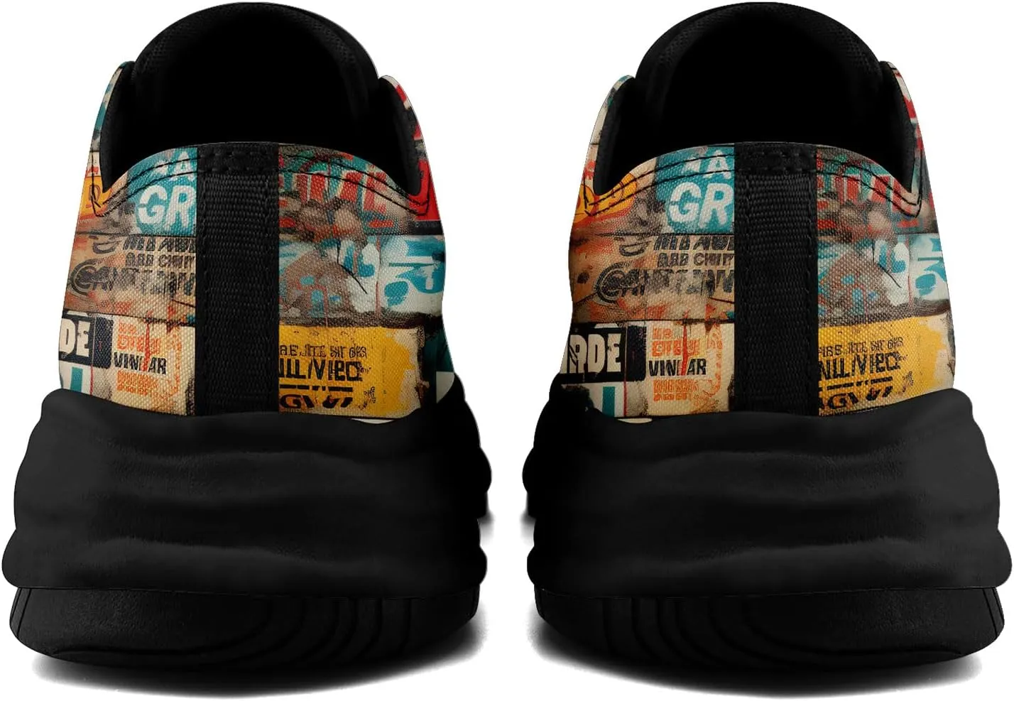 Mens Graffiti Canvas Sneakers Colorful Casual Low Top Lace-Up Canvas Shoes for Women Abstract Street Art Design