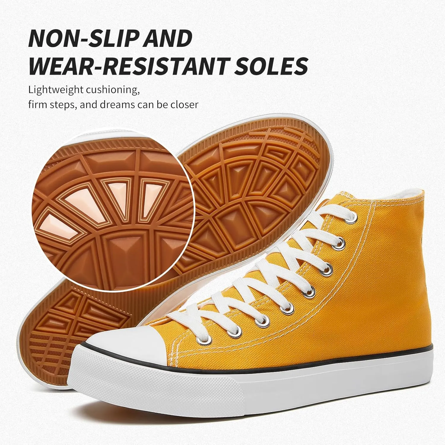 Mens High Top Canvas Sneakers Casual Lace up Canvas Shoes for Men Fashion White and Black Walking Sneakers
