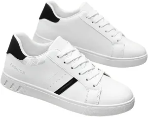 Men's Lace-Up Sneakers, Stripe Detail Design Skate Shoes, Good Grip, Breathable, Lightweight