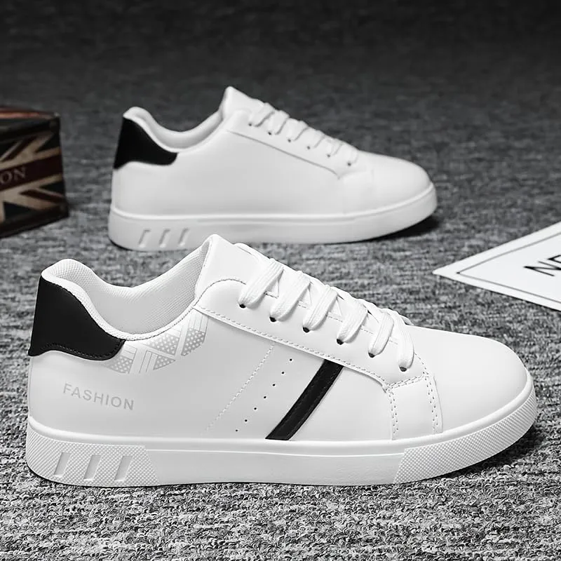 Men's Lace-Up Sneakers, Stripe Detail Design Skate Shoes, Good Grip, Breathable, Lightweight