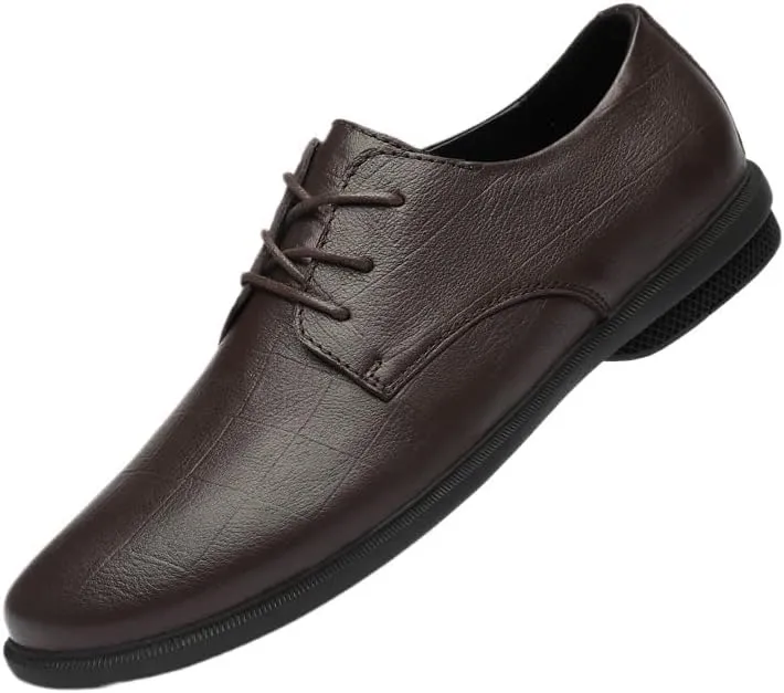 Men's Leather Dress Shoes Fashion Breathable Prom Business Wedding Oxfords Shoes for Men