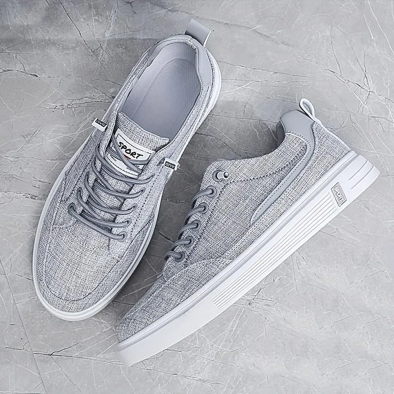 Men's Premium Canvas Skate Shoes: Breathable, Lace-Up Design with Enhanced Grip