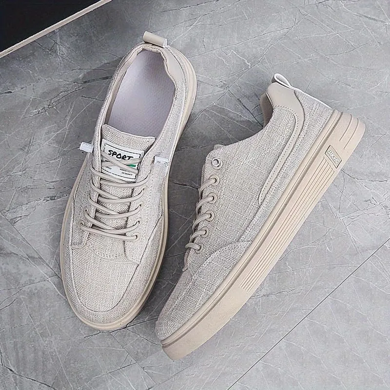 Men's Premium Canvas Skate Shoes: Breathable, Lace-Up Design with Enhanced Grip