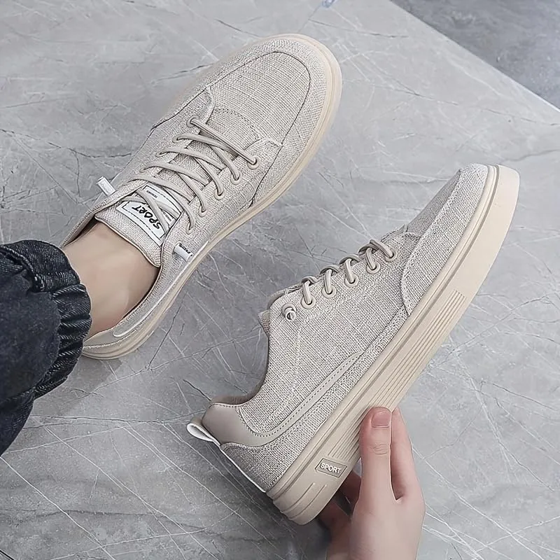 Men's Premium Canvas Skate Shoes: Breathable, Lace-Up Design with Enhanced Grip