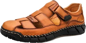 Mens Sandals Summer Soft Leather Beach Sandals