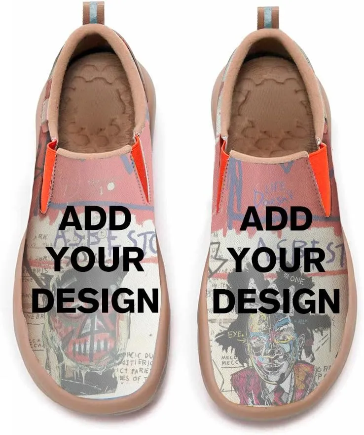 Men's Slip On Sneakers Casual Loafers Microfiber Art Painted Comfort Soft Walking Shoes Colorful Flowers