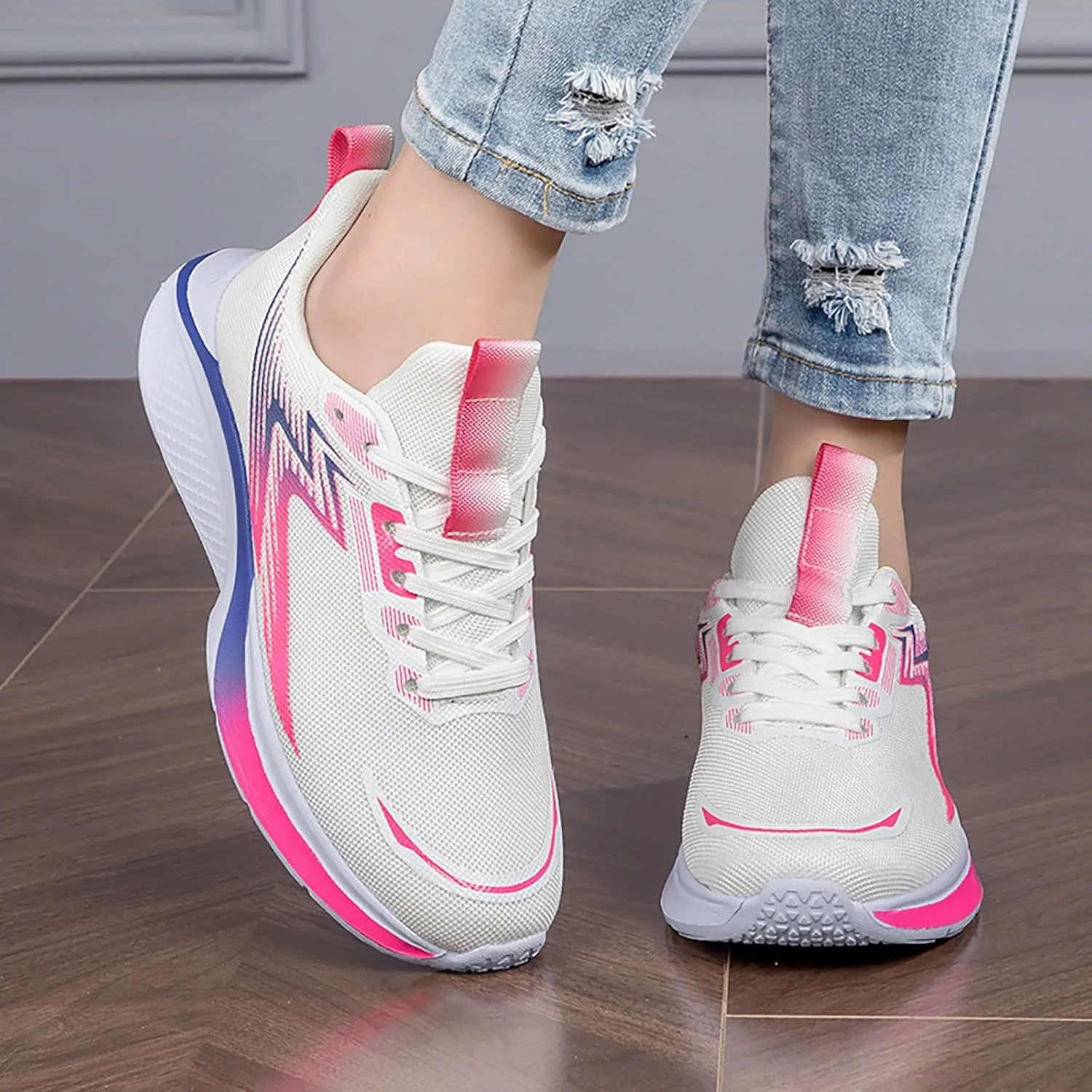Men's Walking Shoes Cushion Running Tennis Shoes Non-Slip Comfortable Breathable Workout Gym Sports Athletic Sneakers