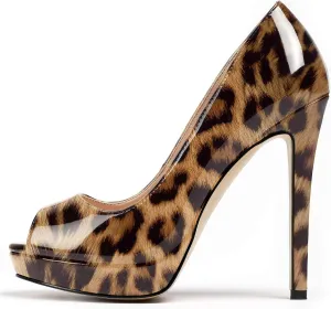 Mettesally Women's Peep Toe Platform Stiletto High Heels Open Toe Classic Pumps Party Dress Sandals Shoes