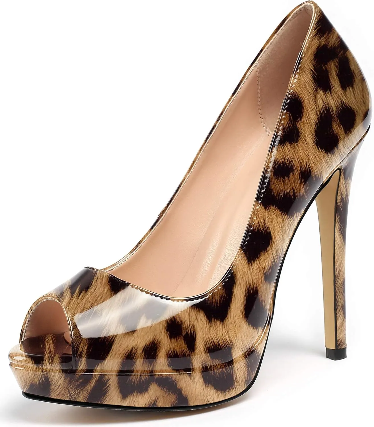 Mettesally Women's Peep Toe Platform Stiletto High Heels Open Toe Classic Pumps Party Dress Sandals Shoes