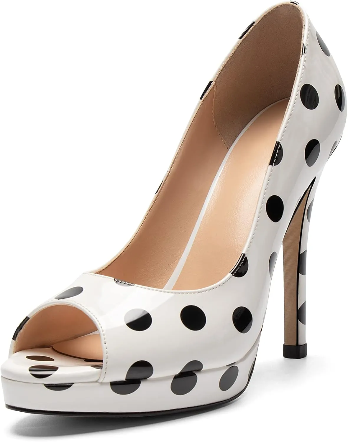 Mettesally Women's Peep Toe Platform Stiletto High Heels Open Toe Classic Pumps Party Dress Sandals Shoes