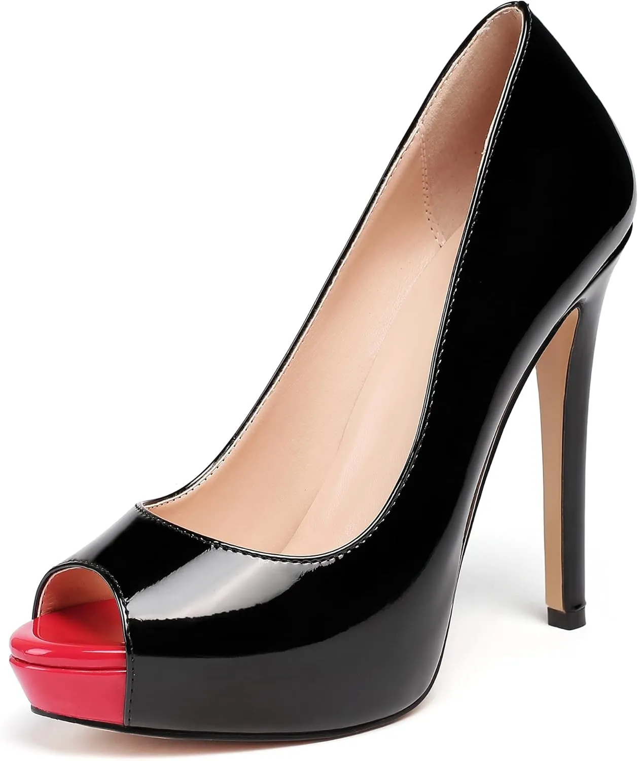 Mettesally Women's Peep Toe Platform Stiletto High Heels Open Toe Classic Pumps Party Dress Sandals Shoes