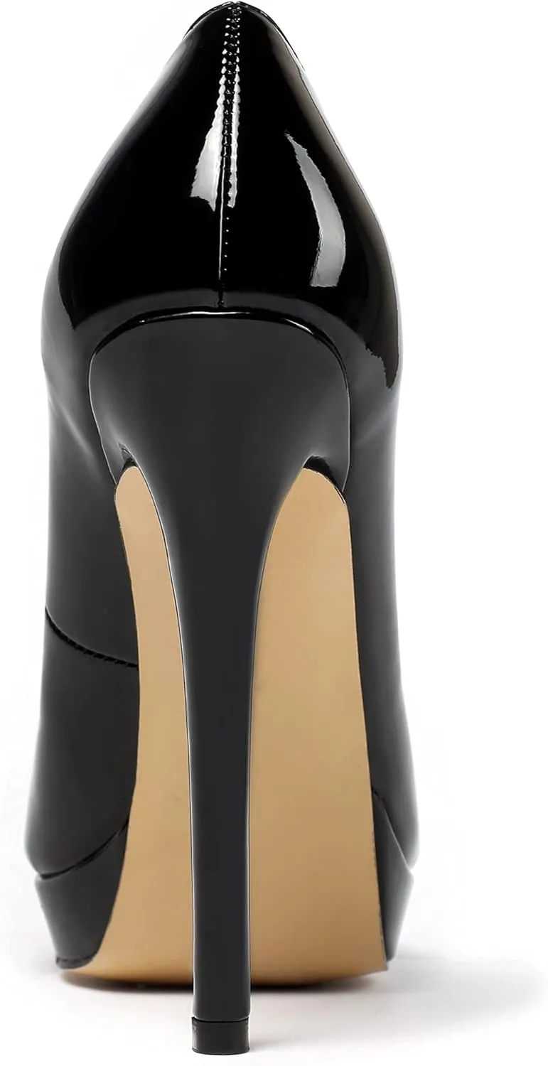 Mettesally Women's Peep Toe Platform Stiletto High Heels Open Toe Classic Pumps Party Dress Sandals Shoes