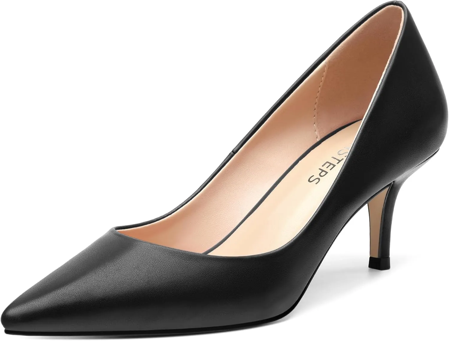 MOVINSTEPS Closed Pointed Toe Low Heels Pumps for Women Comfortable Classic Wedding Business Dressy Shoes 2.5 Inch