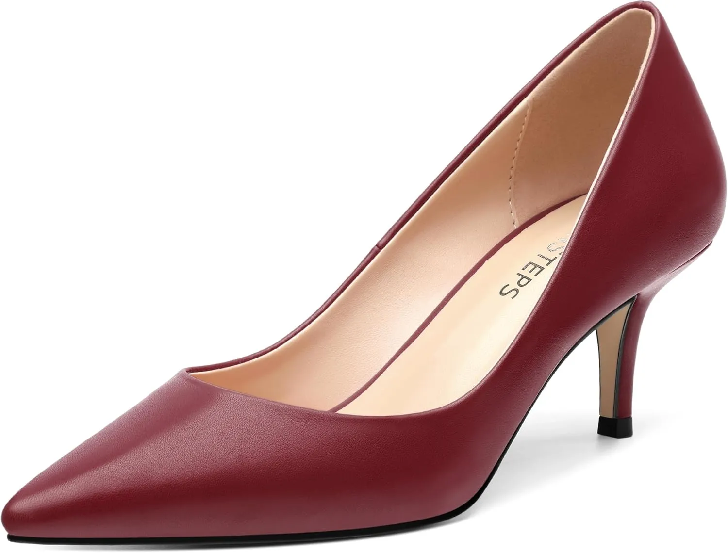 MOVINSTEPS Closed Pointed Toe Low Heels Pumps for Women Comfortable Classic Wedding Business Dressy Shoes 2.5 Inch
