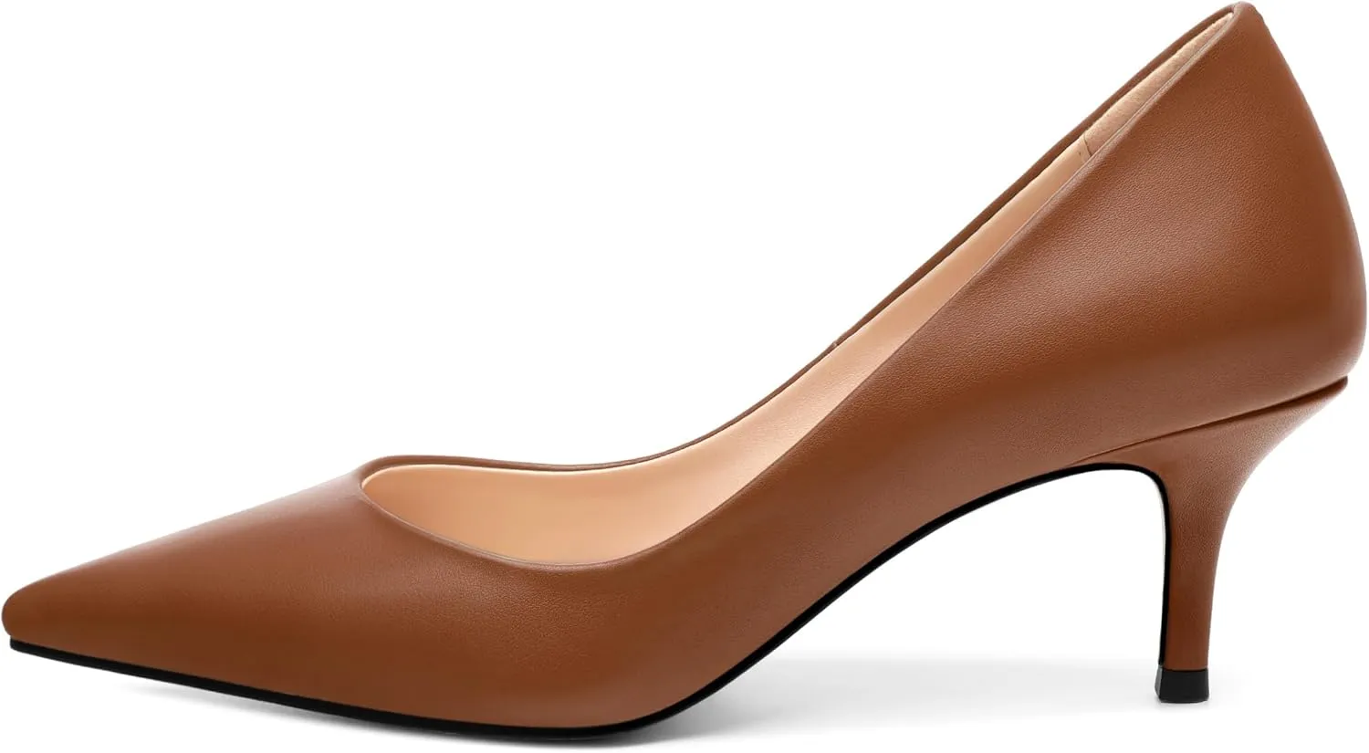 MOVINSTEPS Closed Pointed Toe Low Heels Pumps for Women Comfortable Classic Wedding Business Dressy Shoes 2.5 Inch