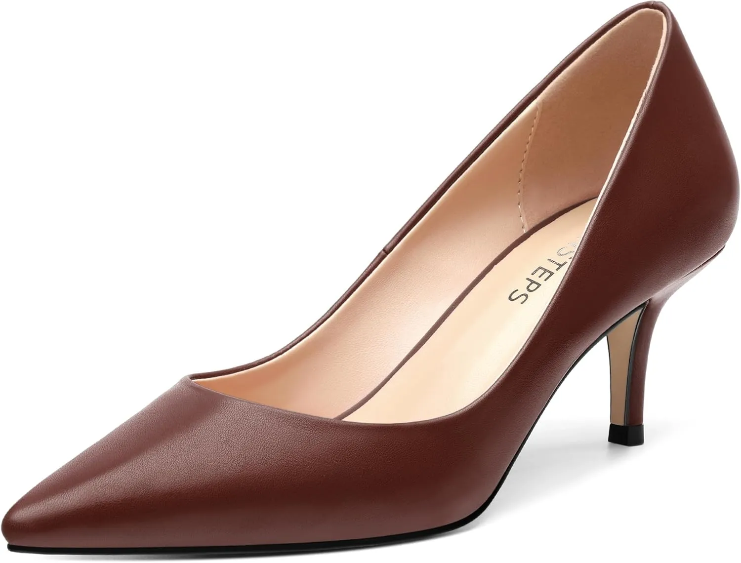 MOVINSTEPS Closed Pointed Toe Low Heels Pumps for Women Comfortable Classic Wedding Business Dressy Shoes 2.5 Inch