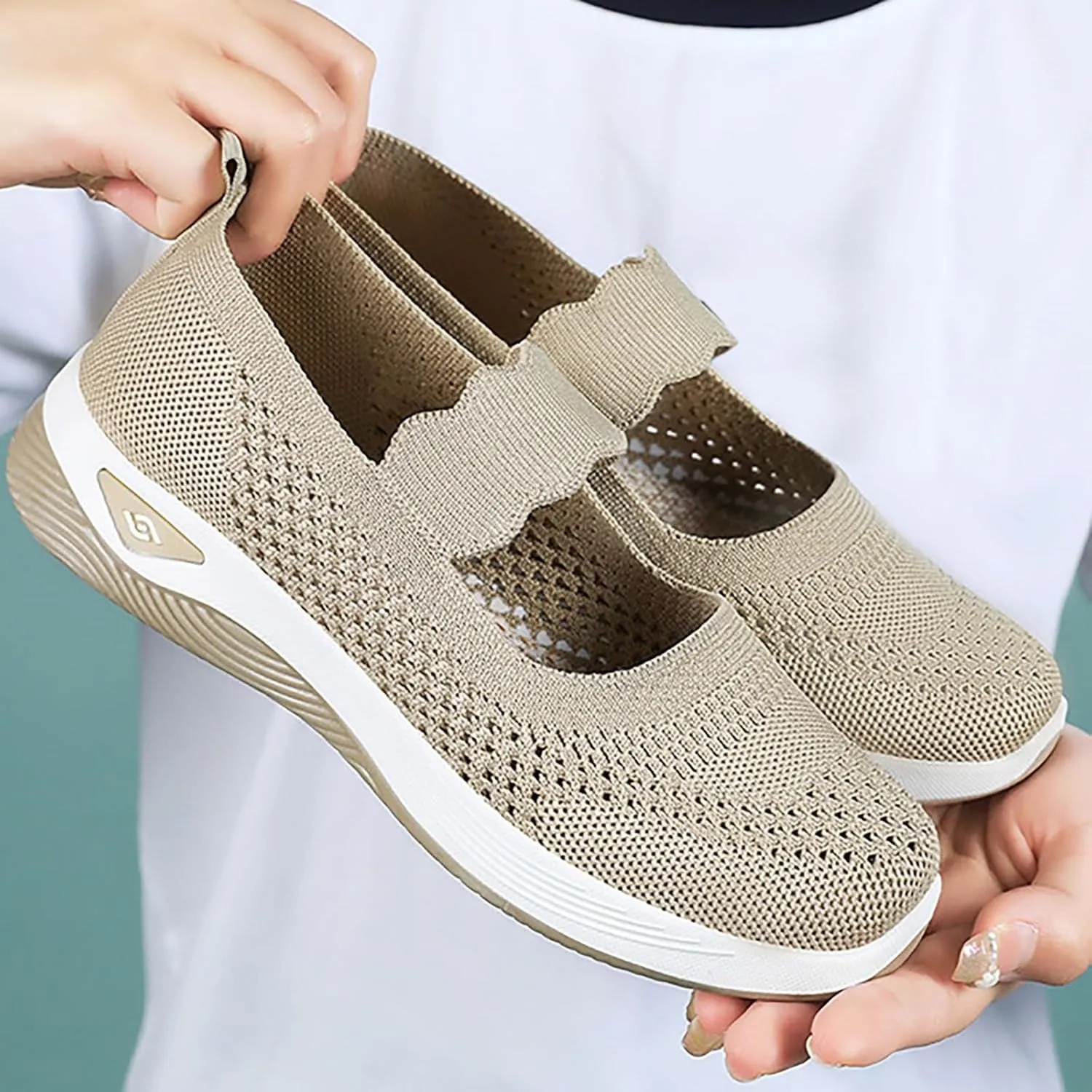Non Slip Work Shoes Women Fashion Casual Work Shoes Chunky Sneakers Women's Soft Sole Mesh Comfort Orthopedic Basketball Shoe Grip Loafers Casual Slip On