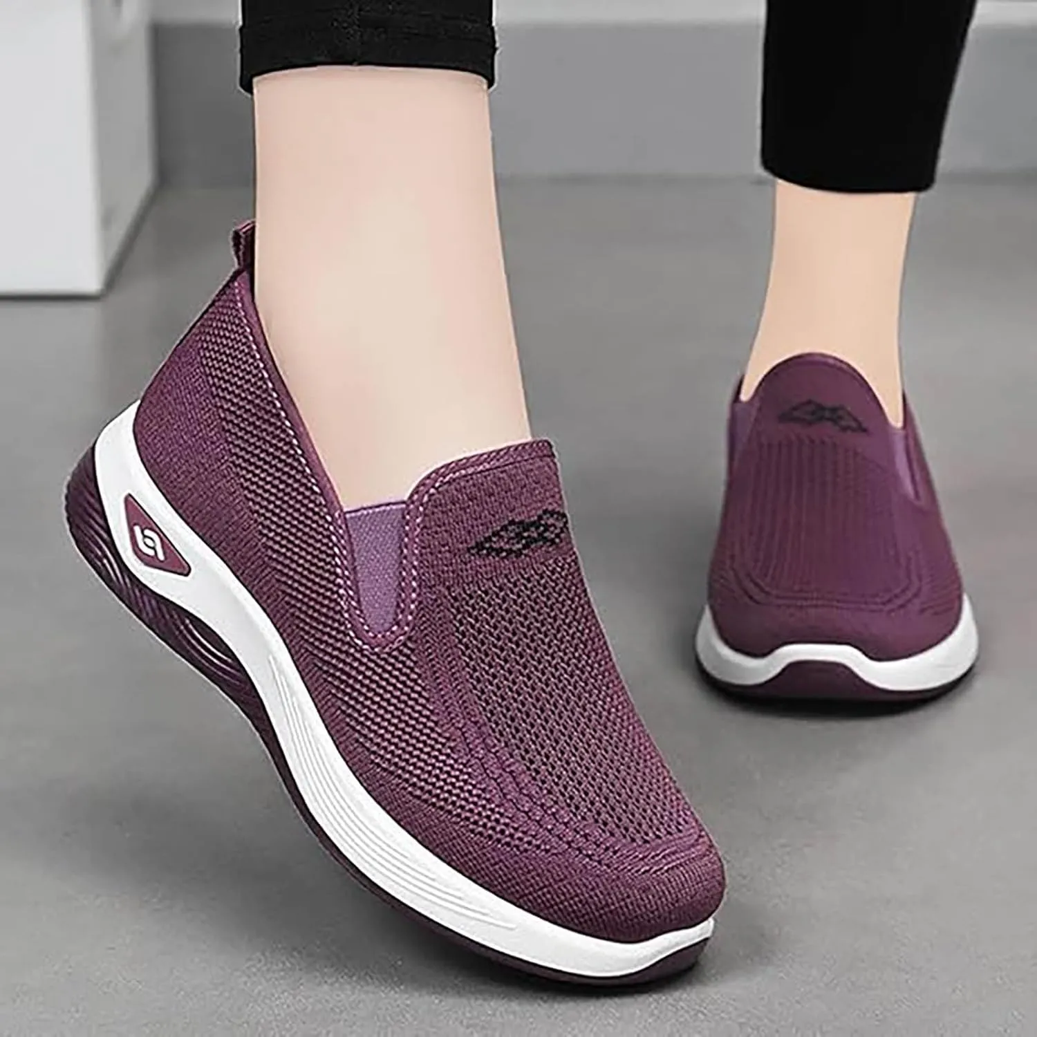 Non Slip Work Shoes Women Winter Brown Casual Shoes Fashion Sneakers Running Fashion Sneakers Tennis Walking Basketball Shoe Grip Loafers Casual Slip On