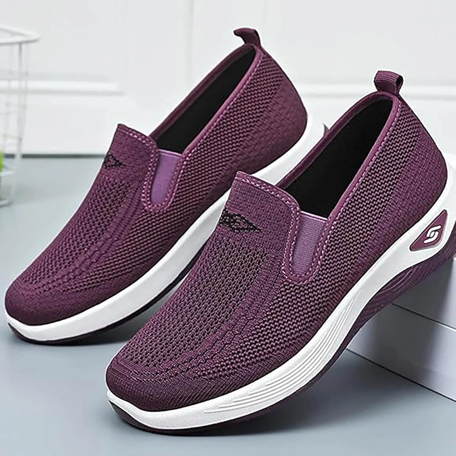 Non Slip Work Shoes Women Winter Brown Casual Shoes Fashion Sneakers Running Fashion Sneakers Tennis Walking Basketball Shoe Grip Loafers Casual Slip On