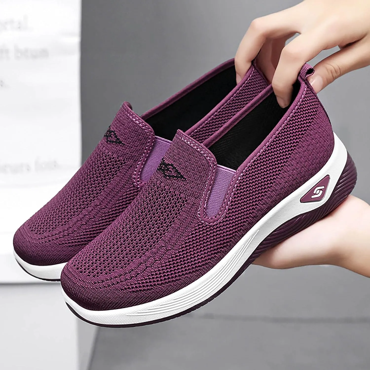 Non Slip Work Shoes Women Winter Brown Casual Shoes Fashion Sneakers Running Fashion Sneakers Tennis Walking Basketball Shoe Grip Loafers Casual Slip On
