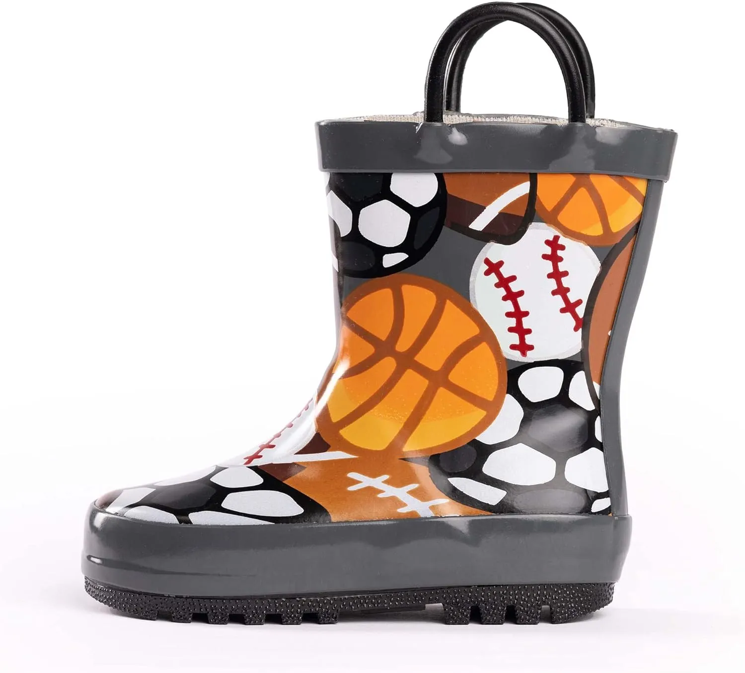 NORTY Rubber Rain Boots for Kids - Waterproof Rubber Boots Boys and Girls Solid & Printed Rainboots for Toddlers and Kids