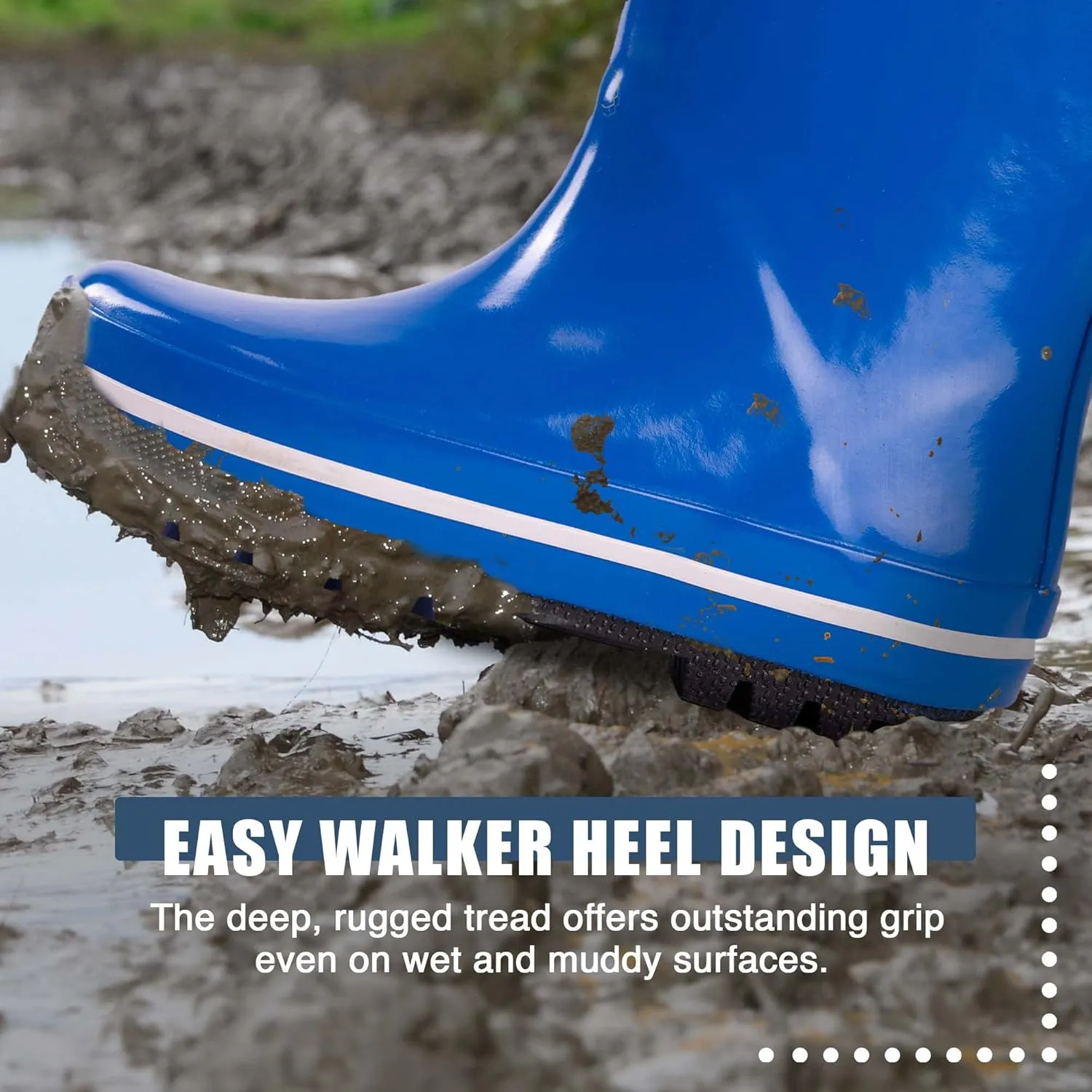 NORTY Rubber Rain Boots for Kids - Waterproof Rubber Boots Boys and Girls Solid & Printed Rainboots for Toddlers and Kids