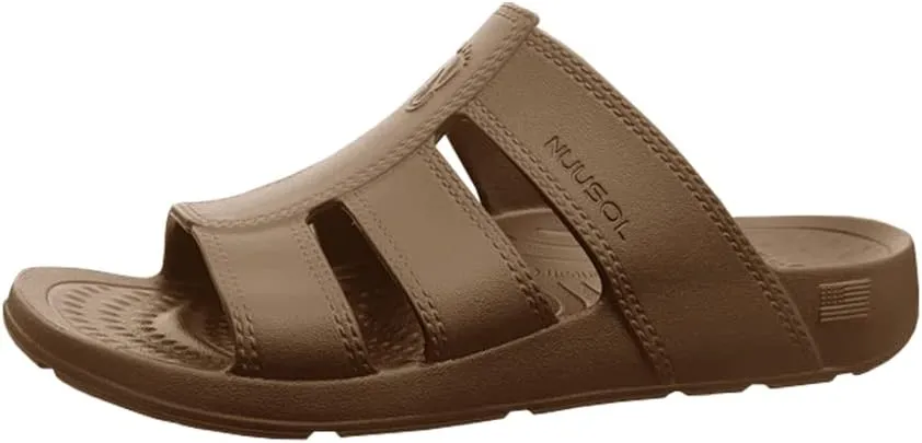 NUUSOL Stanley Slide Men Flip Flops/Sandal; Non-Slip Durable Soft-Cushion Lightweight Non-Porous Textured Footbed Orthotics Arch Support Footwear Relieve Plantar Fasciitis Feet Joints Neck & Back Pain