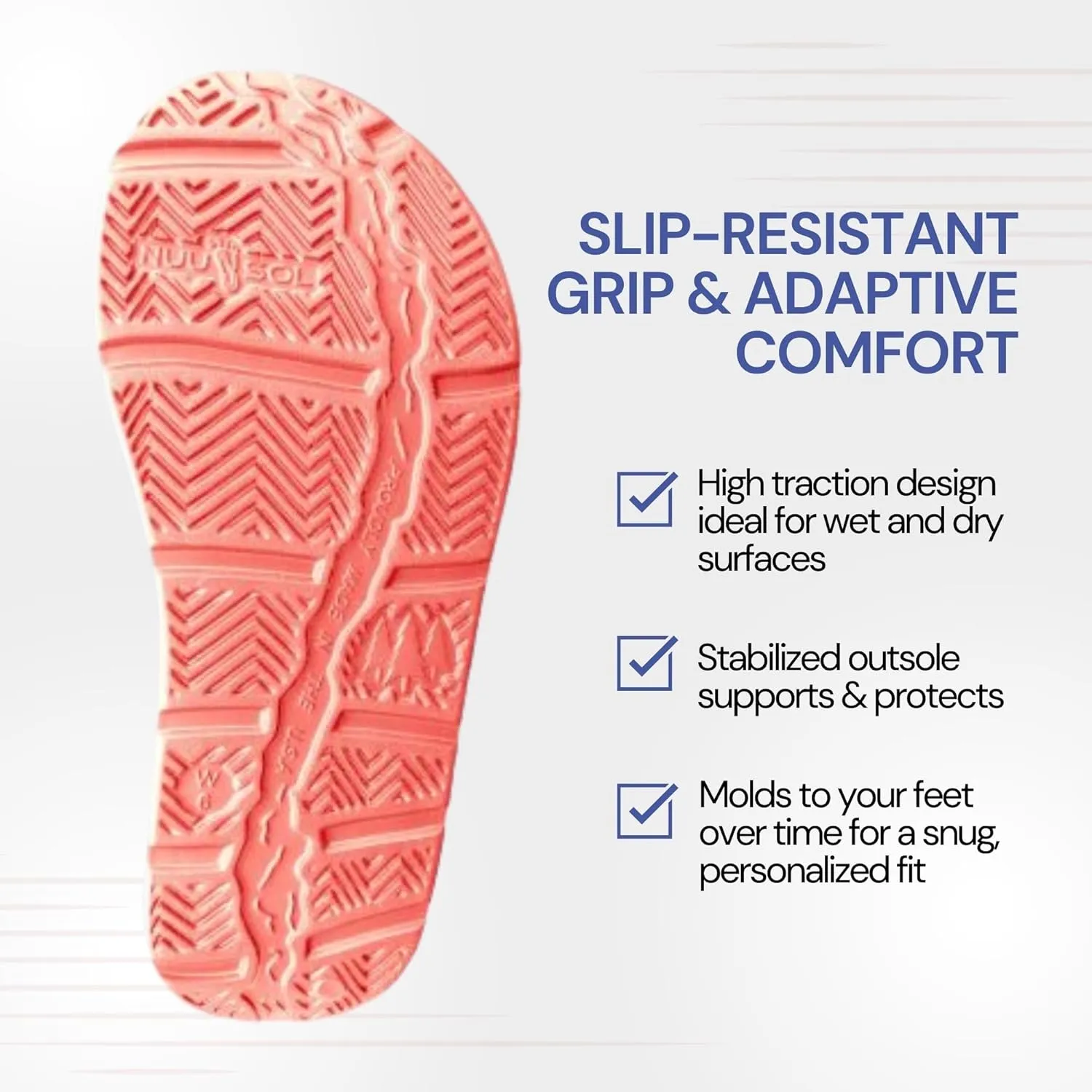NUUSOL Unisex Cascade Flip Flops; Non-Slip Hiking/Plantar Fasciitis Footwear; Soft Cushion, Lightweight & Comfortable; Arch Support & Textured Footbed, Pain Relief for Joint, Neck & Back Injuries