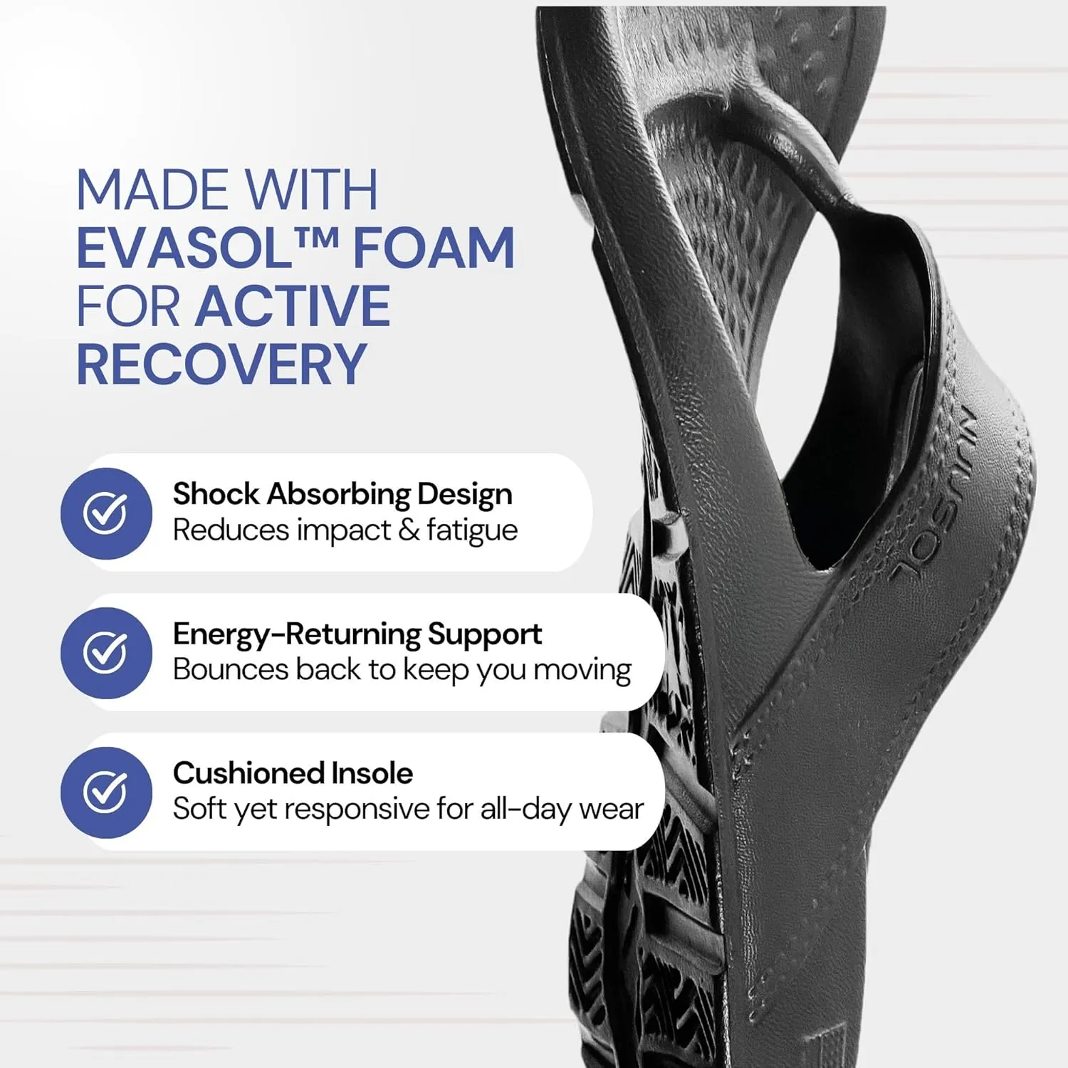 NUUSOL Unisex Cascade Flip Flops; Non-Slip Hiking/Plantar Fasciitis Footwear; Soft Cushion, Lightweight & Comfortable; Arch Support & Textured Footbed, Pain Relief for Joint, Neck & Back Injuries
