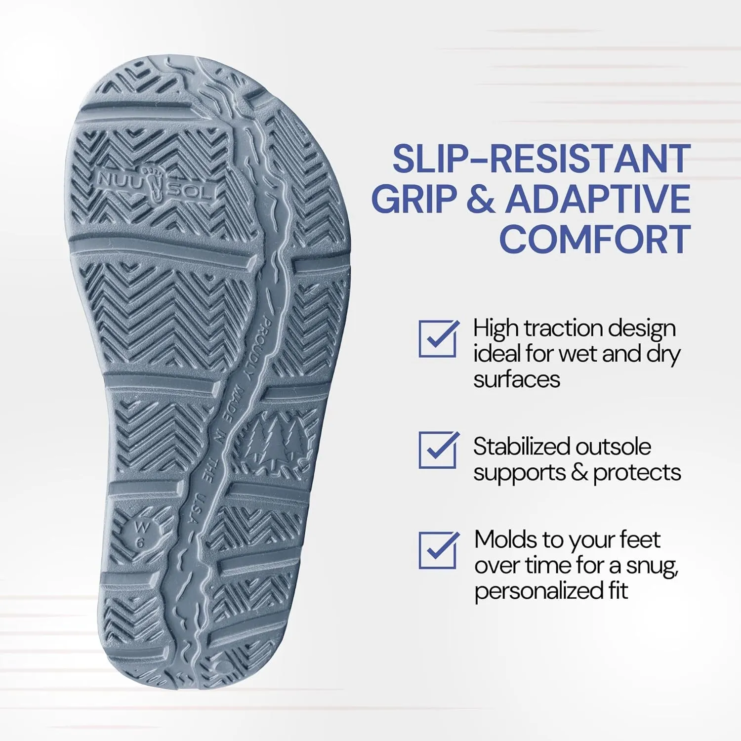 NUUSOL Unisex Cascade Flip Flops; Non-Slip Hiking/Plantar Fasciitis Footwear; Soft Cushion, Lightweight & Comfortable; Arch Support & Textured Footbed, Pain Relief for Joint, Neck & Back Injuries