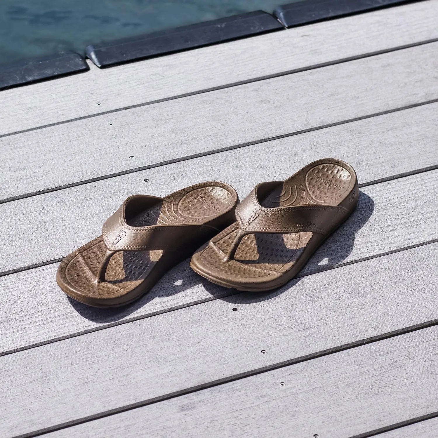 NUUSOL Unisex Cascade Flip Flops; Non-Slip Hiking/Plantar Fasciitis Footwear; Soft Cushion, Lightweight & Comfortable; Arch Support & Textured Footbed, Pain Relief for Joint, Neck & Back Injuries
