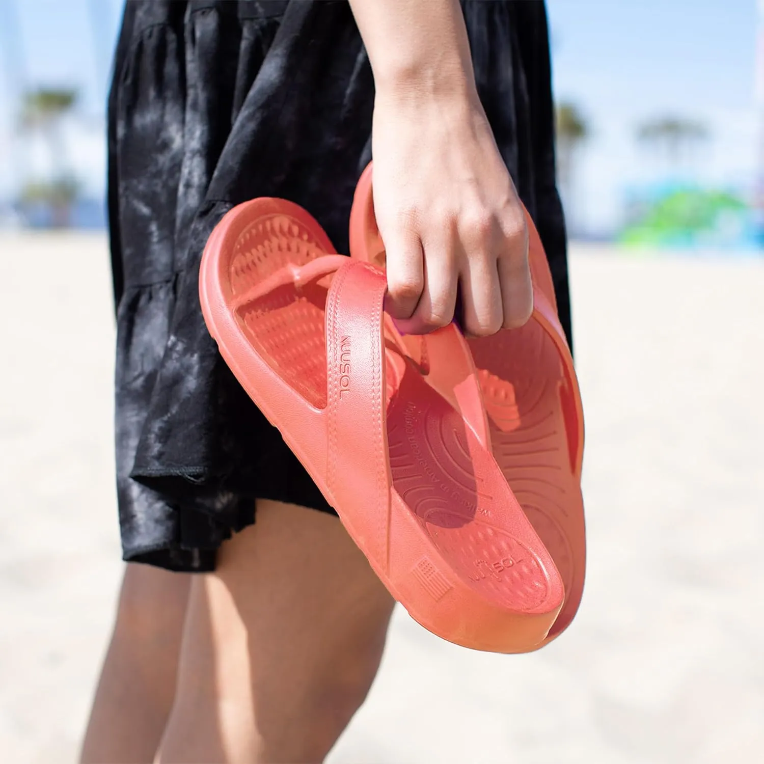 NUUSOL Unisex Cascade Flip Flops; Non-Slip Hiking/Plantar Fasciitis Footwear; Soft Cushion, Lightweight & Comfortable; Arch Support & Textured Footbed, Pain Relief for Joint, Neck & Back Injuries