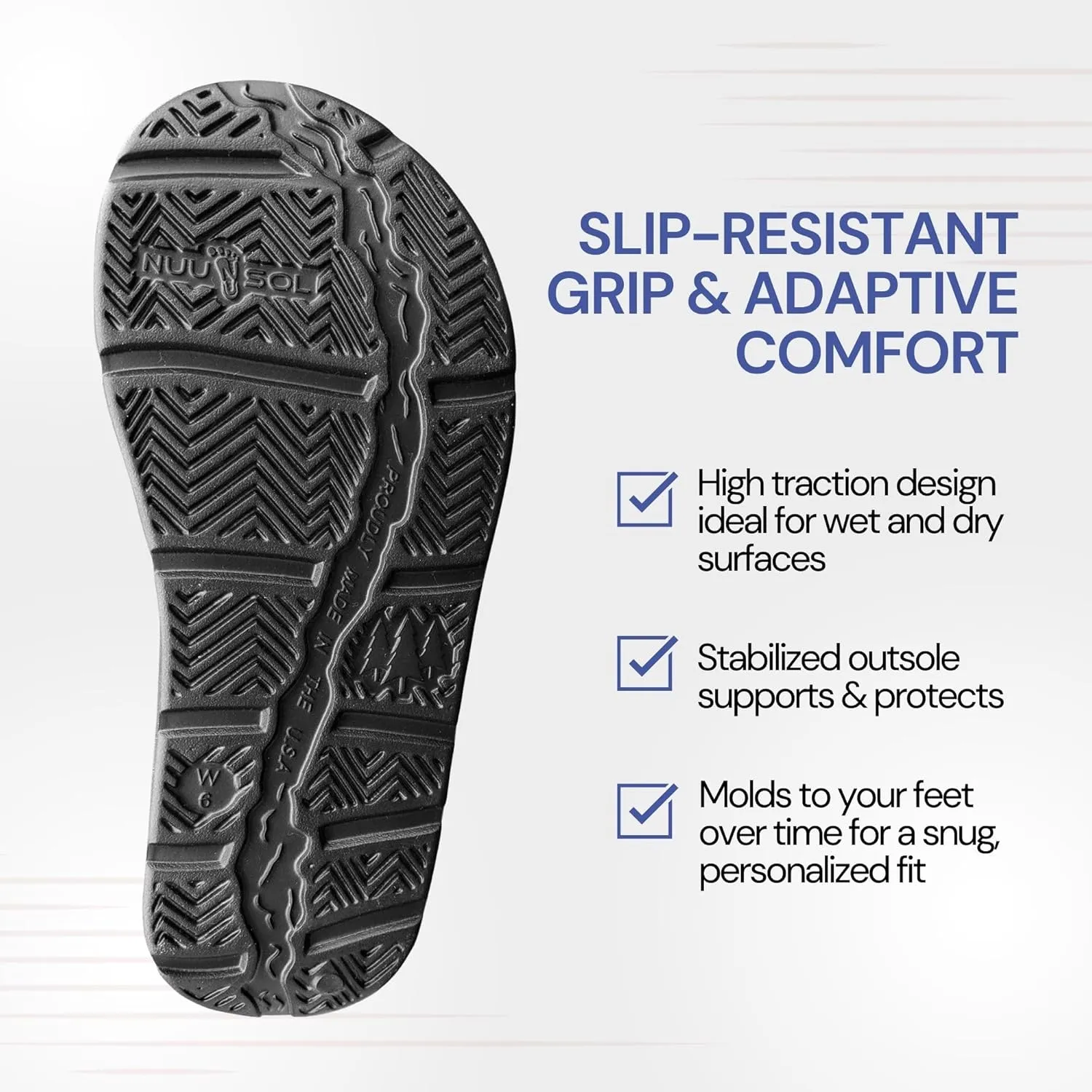 NUUSOL Unisex Cascade Flip Flops; Non-Slip Hiking/Plantar Fasciitis Footwear; Soft Cushion, Lightweight & Comfortable; Arch Support & Textured Footbed, Pain Relief for Joint, Neck & Back Injuries