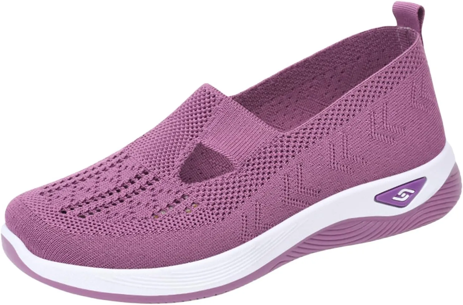 Ortho Stretch Cushion Sneakers for Women Woven Orthopedic Breathable Soft Shoes Slip On Arch Support Walking Shoes Mesh Slip On Sneakers Unisex Non-Slip Healthy Pro Barefoot Shoe