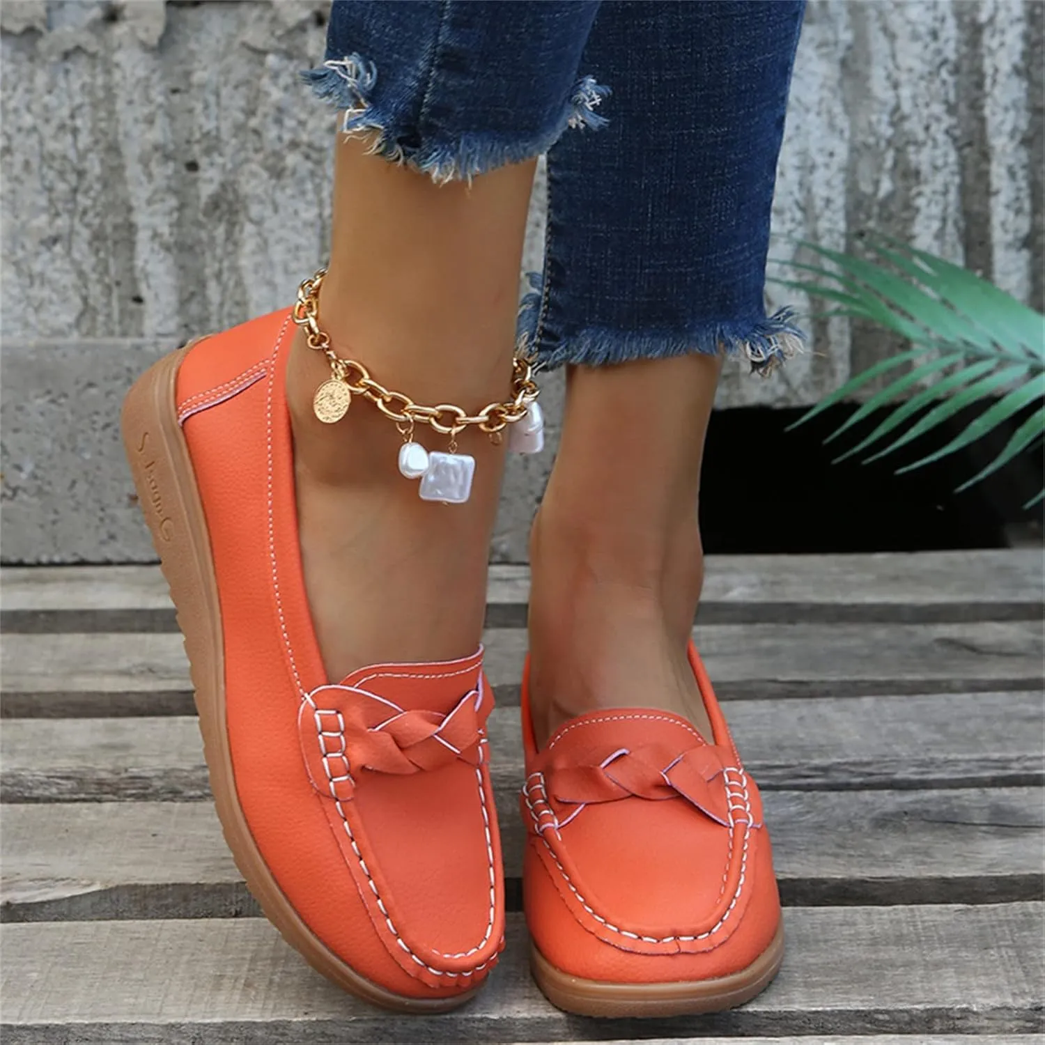 Orthopedic Loafers in Breathable Leather, Wide Size Casual Leather Orthopedic Sandals, Orthopedic Shoes for Women