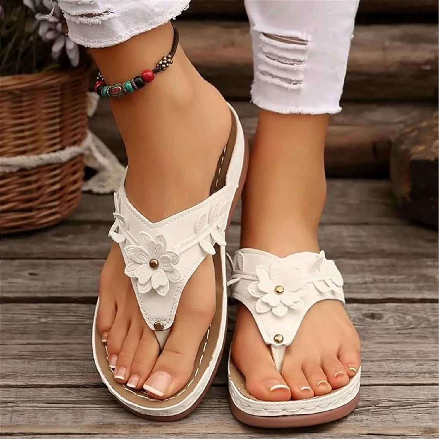 Orthopedic Sandals For Women 2025 Comfortable Orthotic Slides Arch Support Slip on Fashion Slippers Thong Flip Flops