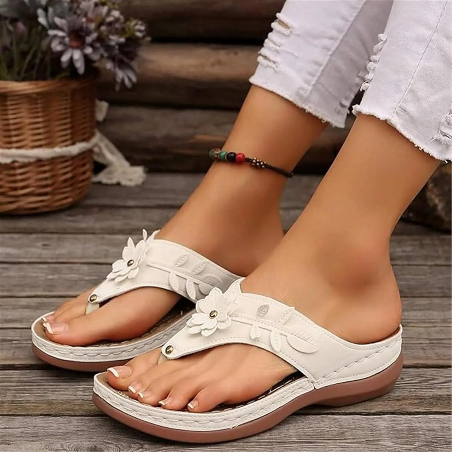 Orthopedic Sandals For Women 2025 Comfortable Orthotic Slides Arch Support Slip on Fashion Slippers Thong Flip Flops