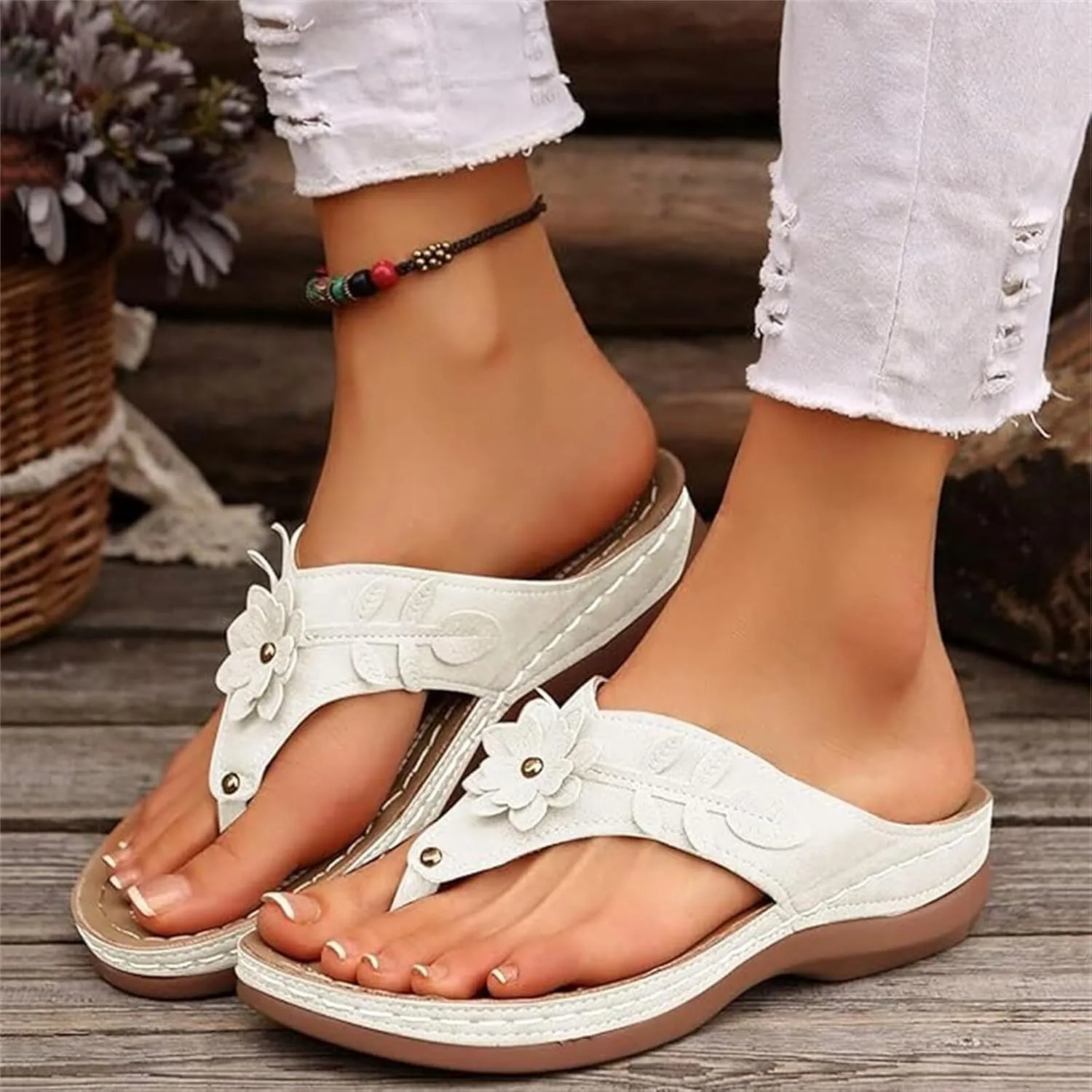 Orthopedic Sandals For Women 2025 Comfortable Orthotic Slides Arch Support Slip on Fashion Slippers Thong Flip Flops
