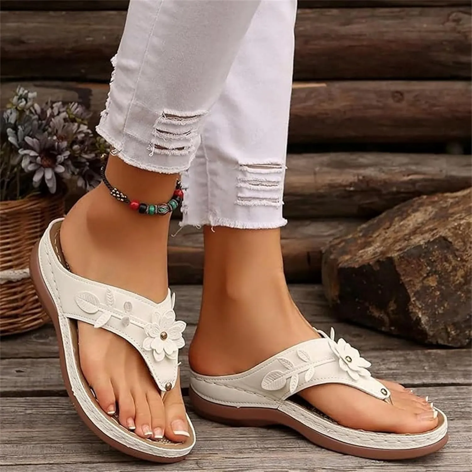 Orthopedic Sandals For Women 2025 Comfortable Orthotic Slides Arch Support Slip on Fashion Slippers Thong Flip Flops