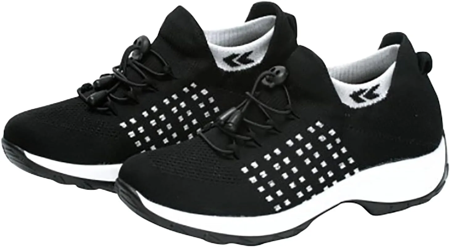 Orthopedic Shoes for Women Woven Slip on Walking Tennis Shoes Men Slip On Shoes Casual Platform Sneakers Black Tennis Shoe Loafers Casual Slip On