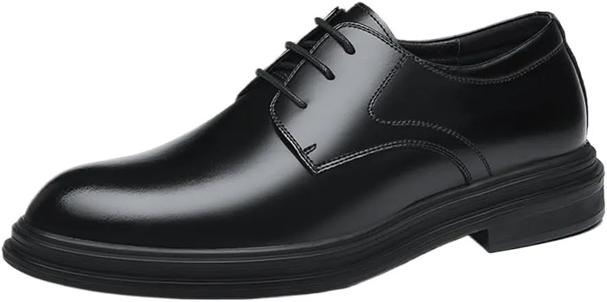 Oxford Dress Shoes for Men Korean Version of Breathable Lace-up Leather Shoes Men's British Pointy Business Dress Trend Wedding Shoes Classic Lace-up Formal Tuxedo Shoes