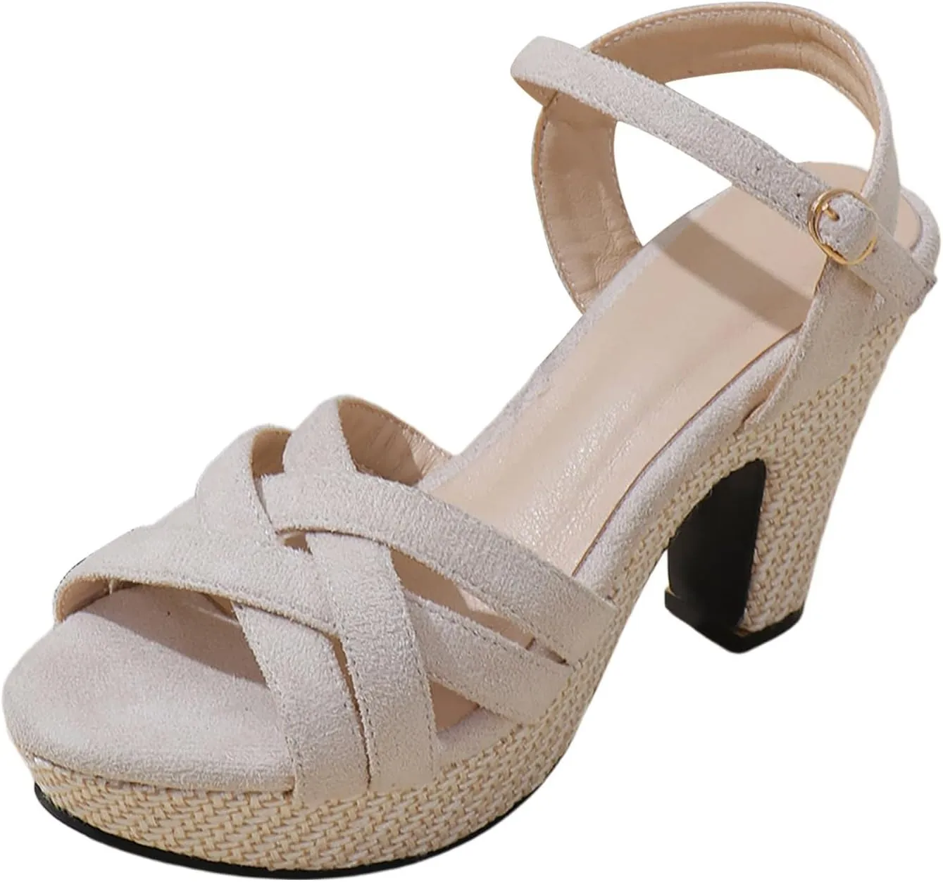 Platform Heels for Women Black Dress Shoes Chunky High Heel Sandals Ankle Strap Wedding Evening Party Dress Pumps