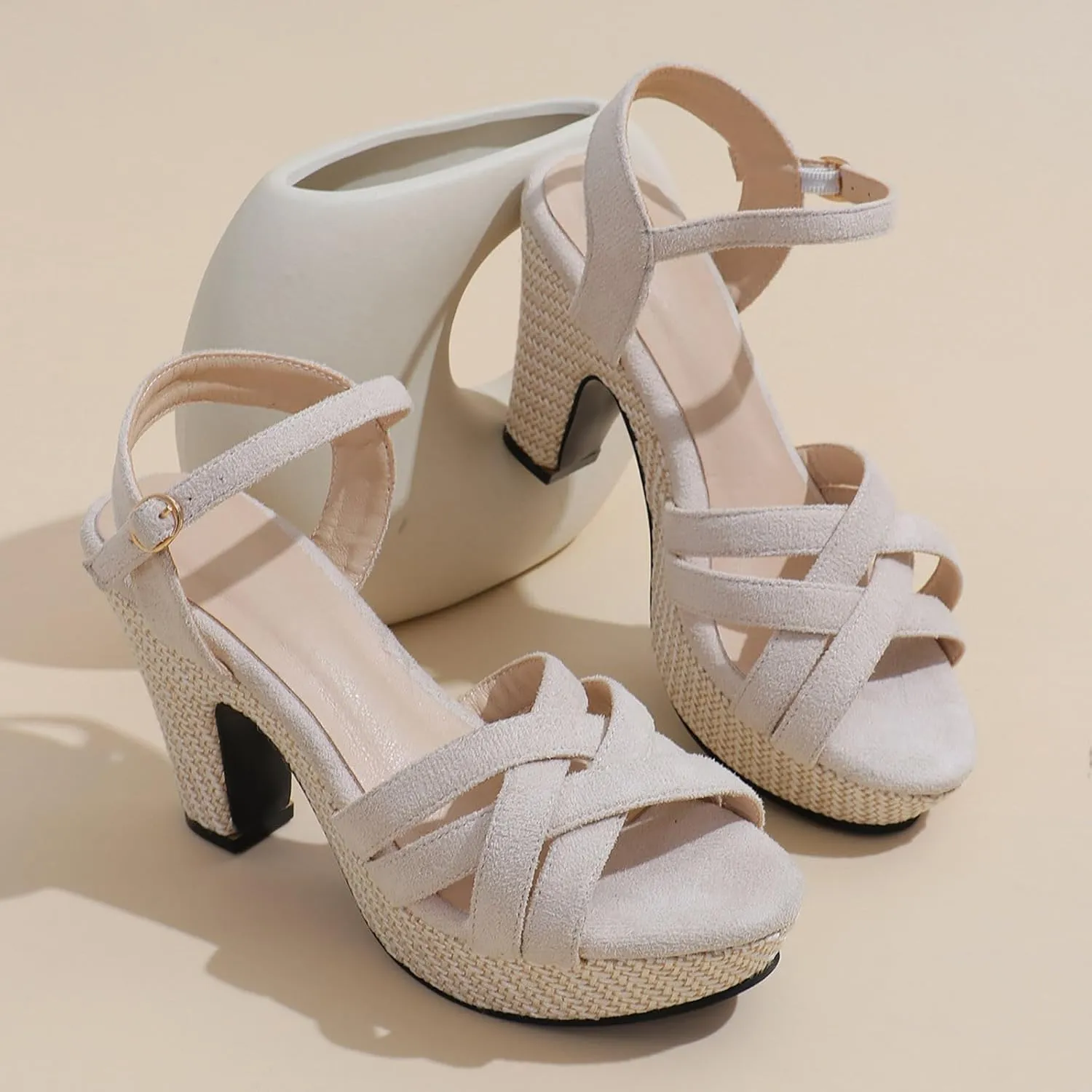 Platform Heels for Women Black Dress Shoes Chunky High Heel Sandals Ankle Strap Wedding Evening Party Dress Pumps