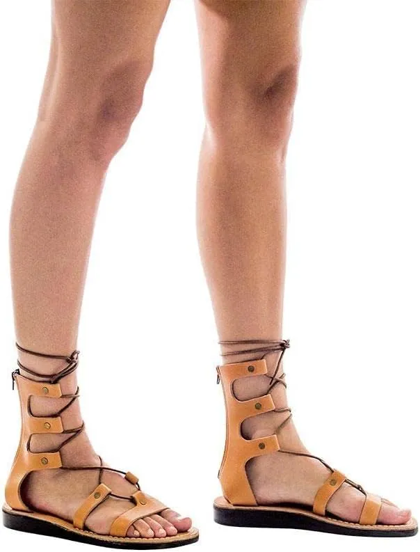 Rebecca - Leather Gladiator Lace Up Sandal - Womens Sandals