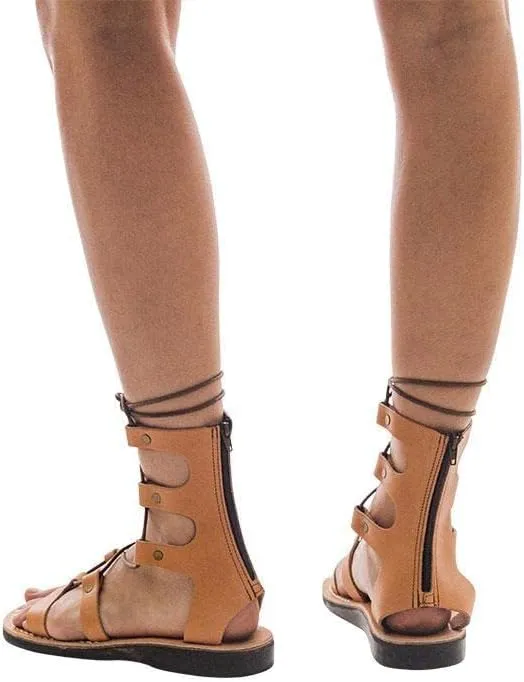 Rebecca - Leather Gladiator Lace Up Sandal - Womens Sandals
