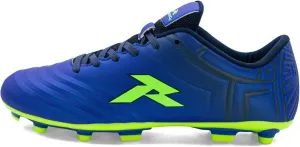 RUNIC Soccer Cleats for Men and Boys – Firm Ground Cleats with Multi-Shaped Studs - Textured Forefoot- Soft Lining -Flexible Upper - Reinforced Stitching - Black/Gold - 6