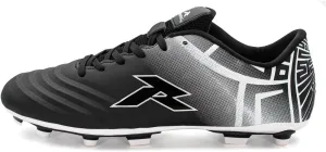 RUNIC Soccer Cleats for Men and Boys – Firm Ground Cleats with Multi-Shaped Studs - Textured Forefoot- Soft Lining -Flexible Upper - Reinforced Stitching - Black/Gold - 6