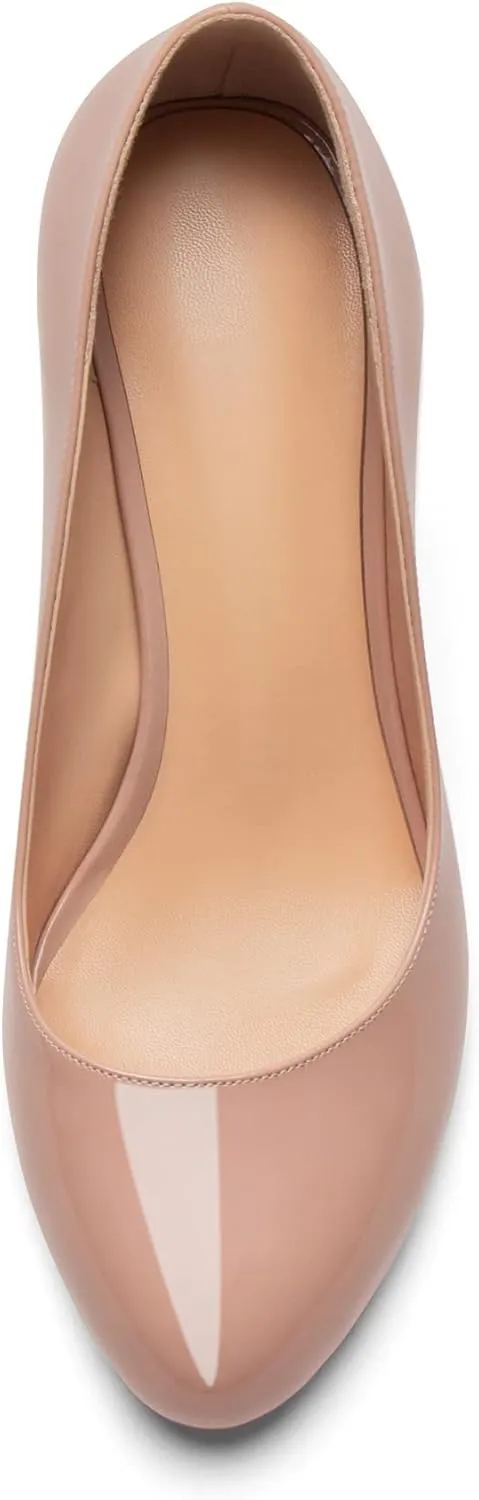SAMMITOP Women's Classic Round Toe High Heels Dress Pumps